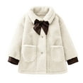 thumbnail image 1 of Curuila Toddler Girls Boys Outerwear Thick Warm Windproof Long Sleeve Solid Long Coat With Button Pocket Beige Size 3-4 Years, 1 of 4
