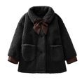 thumbnail image 1 of Curuila Toddler Girls Boys Outerwear Thick Warm Windproof Long Sleeve Solid Long Coat With Button Pocket Black Size 2-3 Years, 1 of 4