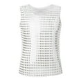 thumbnail image 1 of Curuila Toddler Girls Boys Tops Casual Polka Dots Sequins Party Carnival Gown Sleeveless Crew Neck Vest Top Silver Size 6-7 Years, 1 of 5