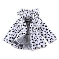 thumbnail image 1 of Curuila Toddler Girls Coat Winter Windproof Long Sleeve Cow Print Color Jacket Warm Hooded Zipper Mid-Length Outerwear White Size 4-5 Years, 1 of 1