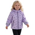 thumbnail image 1 of Curuila Toddler Girls Coat With Zipper Long Sleeve Cartoon Print Hooded Jacket For Girls Winter Warm Casual Soft Outerwear Size 18-24 Months, 1 of 6