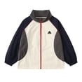 thumbnail image 1 of Curuila Toddler Girls Coat With Zipper Long Sleeve Color Block Stand Collar Jacket For Girls Summer Lightweight Comfort Outerwear Size 3-4 Years, 1 of 4