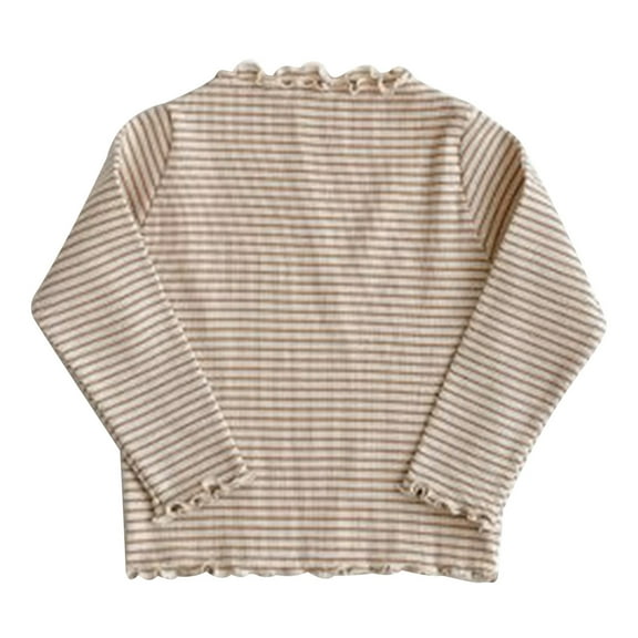 Curuila Toddler Girls Tops Floral Print Long Sleeve Crew Neck Comfort Autumn Winter T Shirt Coffee Size 5-6 Years