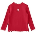thumbnail image 1 of Curuila Toddler Girls Tops Long Sleeve Crew Neck T Shirt Casual Tees Cartoon Print Clothes Red Size 3-4 Years, 1 of 5