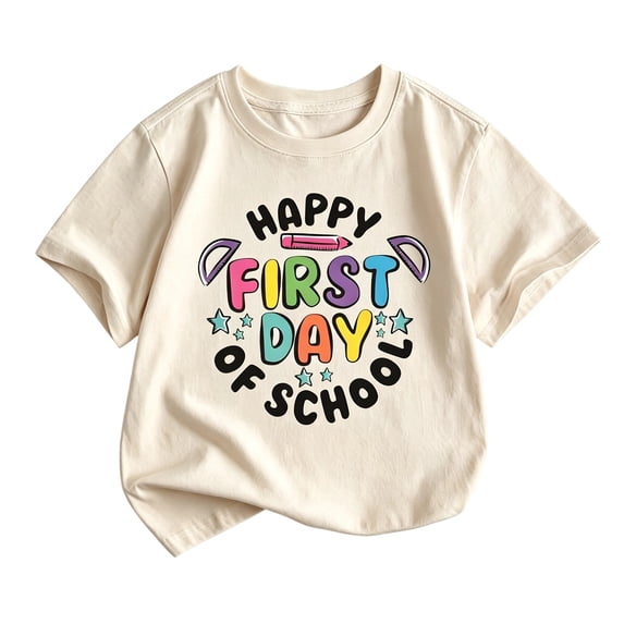 Curuila Toddler Girls Tshirts Short Sleeve Letter Print Crew Neck Tops For Girls Everyday Wear Comfort Back To School Clothes Size 10-11 Years