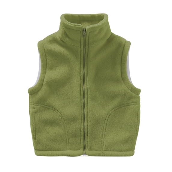 Curuila Toddler Girls Vest With Zipper Sleeveless Solid Color Stand Collar Coat For Girls Winter Warm Fashionable Outerwear Size 3-4 Years