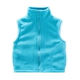 thumbnail image 1 of Curuila Toddler Girls Vest With Zipper Sleeveless Solid Color Stand Collar Coat For Girls Winter Warm Fashionable Outerwear Size 4-5 Years, 1 of 3