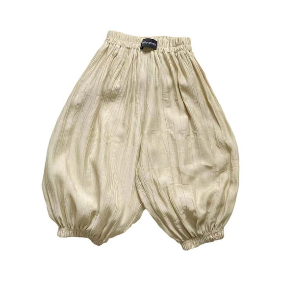 Curuila Toddler Infant Boys Pants Breathable Casual Elastic Waist Solid Color Loose Fit Jogger Trousers With Elastic Cuff White Size 3-4 Years