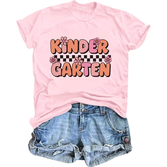 Curuila Toddler Kids Girls Tshirts Short Sleeve Letter Print Crew Neck Tops For Girls Loose Fit Soft Tee Size 10-11 Years