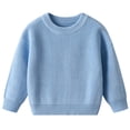 thumbnail image 1 of Curuila Toddlers Girls Sweater Winter Warm Soft Casual Long Sleeve Crew Neck Solid Color Pullover Tops Blue Size 3-6 Months, 1 of 8