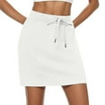 thumbnail image 1 of Curuila Woman Skorts Summer Skirts Solid Color Drawstring Short Skirt Built In Shorts With Pockets White Size 2Xl, 1 of 7