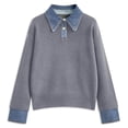 thumbnail image 1 of Curuila Women Sweater Collar Knit Solid Color Long Sleeve Pullover Fashionable Design Comfortable Soft Warm Winter Top Grey Size Xl, 1 of 3