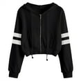 thumbnail image 1 of Curuila Womens Hoodies Color Block Long Sleeve Zipper Pullover With Pocket Casual Soft Autumn Sweatshirt Black Size M, 1 of 5