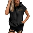 thumbnail image 1 of Curuila Womens Hoodies Print Sleeveless Loose Pullover With Pocket Comfort Soft Summer Sweatshirt Black Size 3Xl, 1 of 7