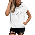thumbnail image 1 of Curuila Womens Hoodies Print Sleeveless Loose Pullover With Pocket Comfort Soft Summer Sweatshirt White Size 3Xl, 1 of 4