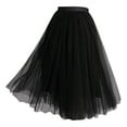thumbnail image 1 of Curuila Womens Long Skirt High Waisted Fashion Wrap Solid Color mid Length Slimming Pleated Skirt Black Size L, 1 of 2