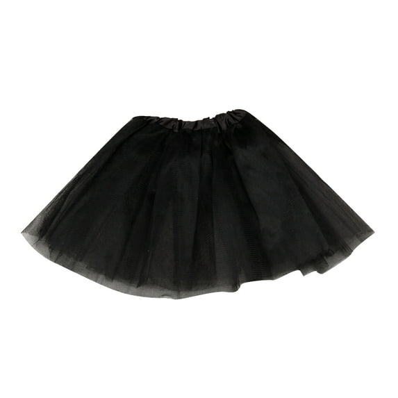 Curuila Womens Short Puffy Skirt Fashion Tutu Solid Color Comfortable Cake Skirt Black Size One Size