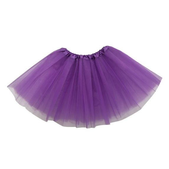 Curuila Womens Short Puffy Skirt Fashion Tutu Solid Color Comfortable Cake Skirt Purple Size One Size