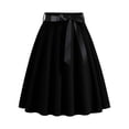 thumbnail image 1 of Curuila Womens Short Skirt Solid Color Fashionable Cute A Line Casual Party Skirt With Waistband Black Size L, 1 of 3