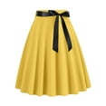 thumbnail image 1 of Curuila Womens Short Skirt Solid Color Fashionable Cute A Line Casual Party Skirt With Waistband Yellow Size Xl, 1 of 3