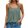 thumbnail image 1 of Curuila Womens Tops Summer Loose Fit Sleeveless Crew Neck Solid Color Casual Comfortable T Shirt Green Size M, 1 of 5