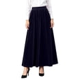 thumbnail image 1 of Curuila Womens Velvet Skirts Solid Color Elastic Waistband Fashionable A Line Long Skirts For Women Size 5Xl, 1 of 6