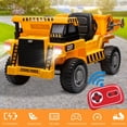 thumbnail image 1 of Curuk 12V Battery Kids Ride-On Dump Truck with Remote Control, Music Player, Electric Dump Bucket Bed Electric Dumper Tractor， Yellow, 1 of 9
