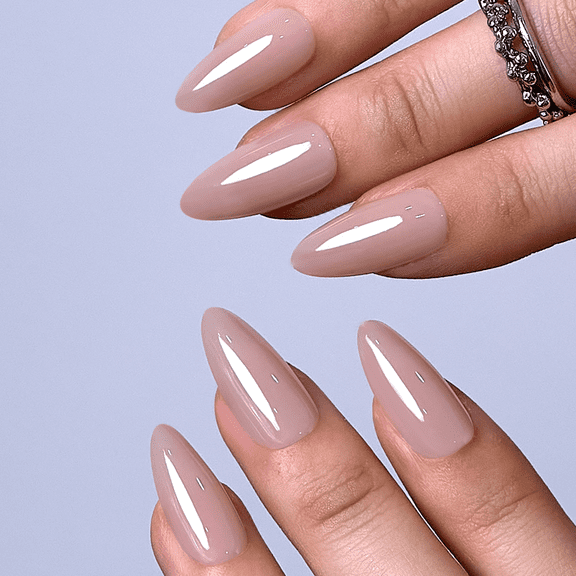 CurvLife Bare Grace Press-On Nails - 30PCS, Almond, Easy Apply, Non-Toxic & Reusable