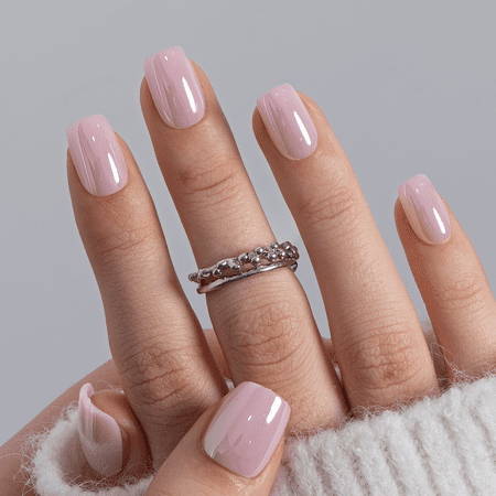 CurvLife Bare Harmony Press-On Nails - 30PCS, Squoval, Easy Apply, Non-Toxic & Reusable
