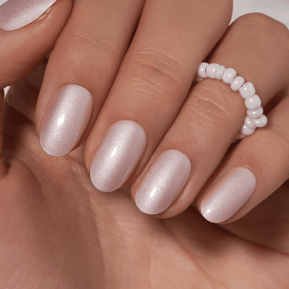 CurvLife Delicate Glow Press-On Nails - 30PCS, Oval, Easy Apply, Non-Toxic & Reusable