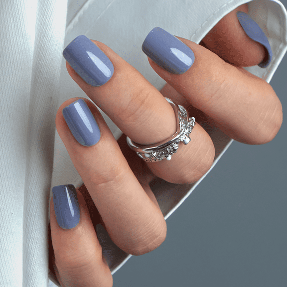 CurvLife Dusk Echo Press-On Nails - 30PCS, Squoval, Easy Apply, Non-Toxic & Reusable