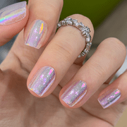 CurvLife Fairy Frost Press-On Nails - 30PCS, Squoval, Easy Apply, Non-Toxic & Reusable