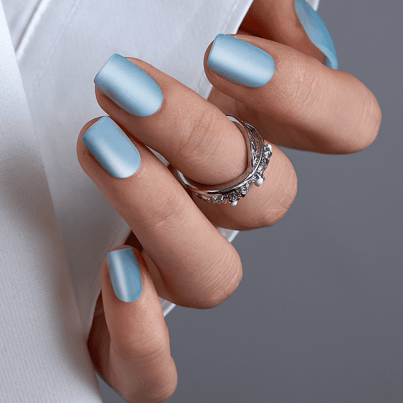 CurvLife Frost Veil Press-On Nails - 30PCS, Squoval, Easy Apply, Non-Toxic & Reusable