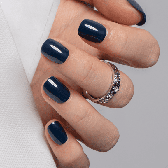 CurvLife Inkwell Depth Press-On Nails - 30PCS, Squoval, Easy Apply, Non-Toxic & Reusable