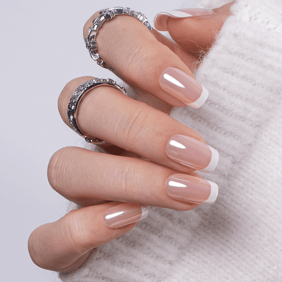 CurvLife Nude Rhapsody - Medium Press-On Nails - 30PCS, Squoval, Easy Apply, Non-Toxic & Reusable