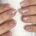 thumbnail image 1 of CurvLife Pearl Pink Chic Press-On Nails - 30PCS, Oval, Easy Apply, Non-Toxic & Reusable, 1 of 4