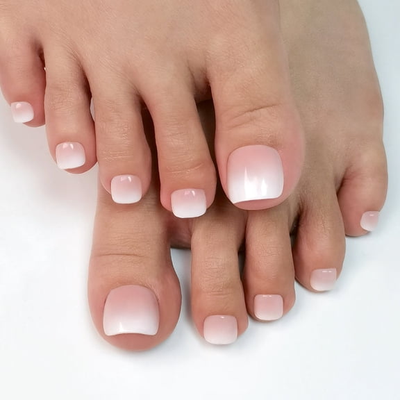 CurvLife Pink Whisper Glow Press-On Nails - 30PCS, Square, Easy Apply, Non-Toxic & Reusable