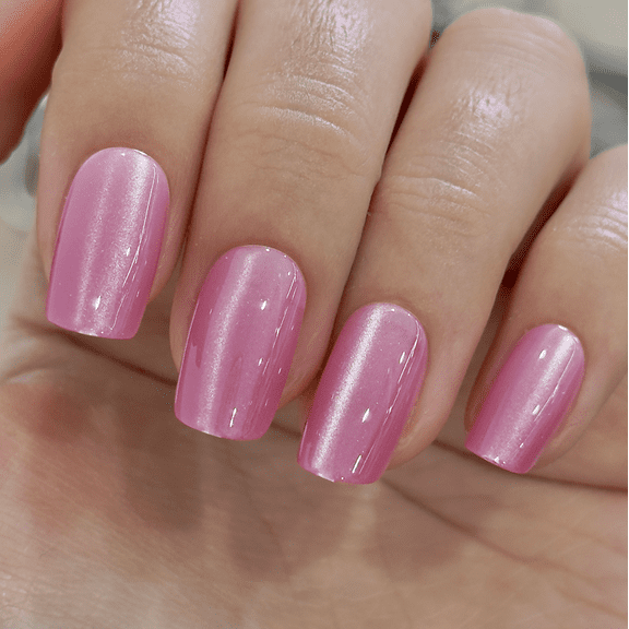 CurvLife Rosy Glow Press-On Nails - 30PCS, Squoval, Easy Apply, Non-Toxic & Reusable
