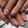 thumbnail image 1 of CurvLife Simple Floral Press-On Nails - 30PCS Short Square, Non-Toxic & Reusable, Delicate Blossom Design, 1 of 4