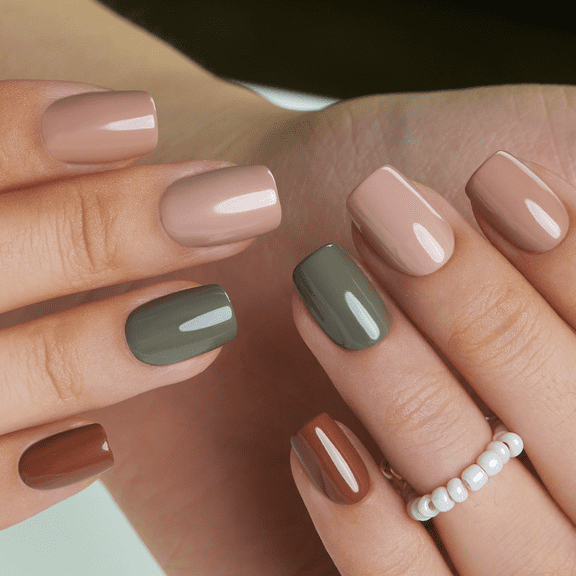 CurvLife Simple and Plain Press-On Nails - 30PCS, Squoval, Easy Apply, Non-Toxic & Reusable