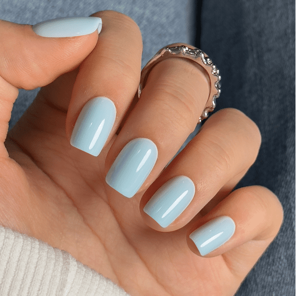 CurvLife Sky Whisper Press-On Nails - 30PCS, Squoval, Easy Apply, Non-Toxic & Reusable