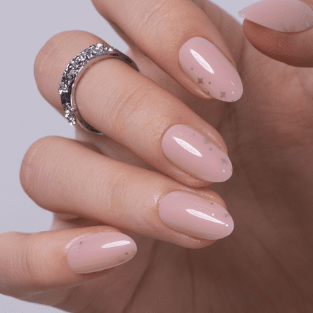 CurvLife Spark Veil Press-On Nails - 30PCS, Almond, Easy Apply, Non-Toxic & Reusable