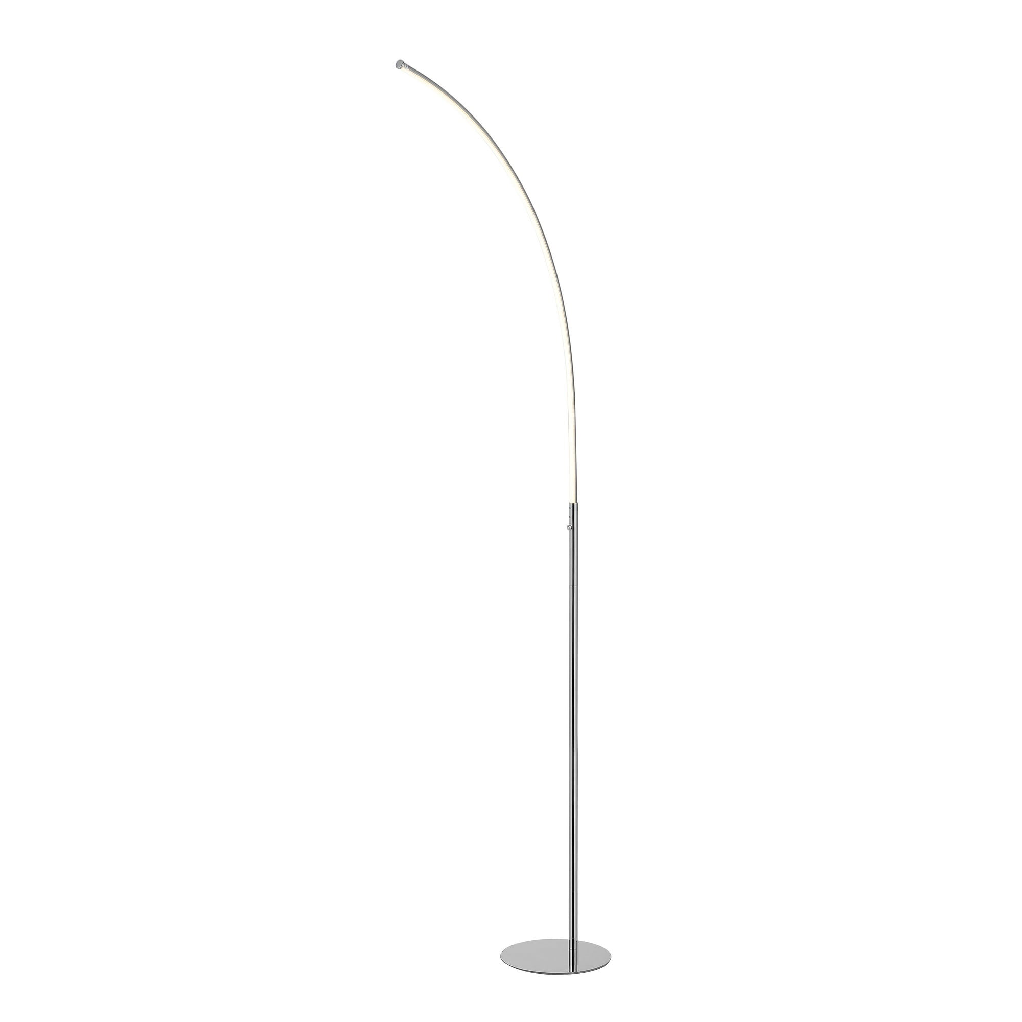Arc 64" Chrome Finish White LED Floor Lamp with Touch Sensor
