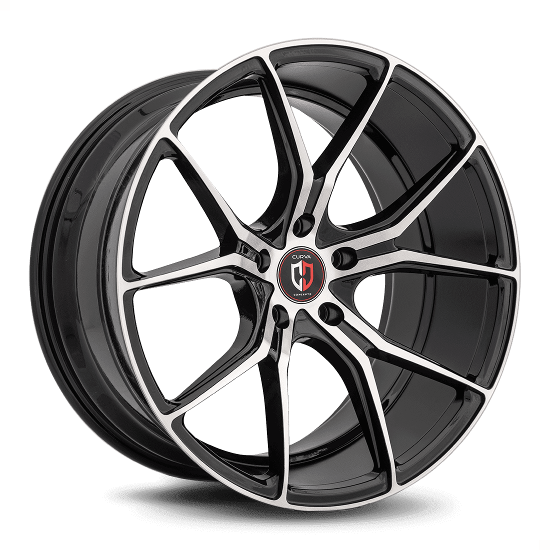 Curva C42 20X8.5 5x108 73.1ET 35CB Gloss Black Wheel