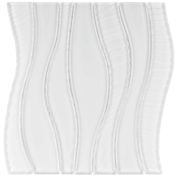 Curvation Hourglass Gray 1-in. x 2-in. Novelty Polished Glass Mosaic Wall and Floor Tile