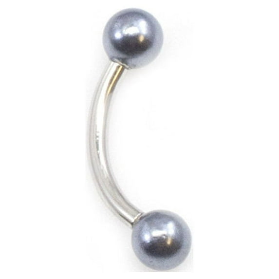 Curve Barbell with Faux Synthetic Pearl 16g (eyebrow, lips, cartilage)