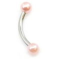 thumbnail image 1 of Curve Barbell with Faux Synthetic Pearl 16g  (eyebrow, lips, cartilage), 1 of 8
