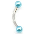 thumbnail image 1 of Curve Barbell with Faux Synthetic Pearl 16g  (eyebrow, lips, cartilage), 1 of 8