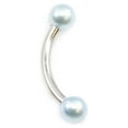 thumbnail image 1 of Curve Barbell with Faux Synthetic Pearl 16g  (eyebrow, lips, cartilage), 1 of 8