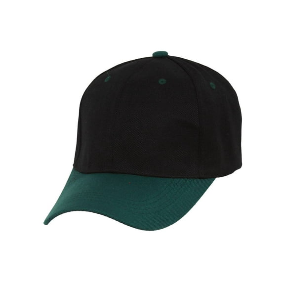 Curve Bill Adjustable Baseball Cap, Black/Green